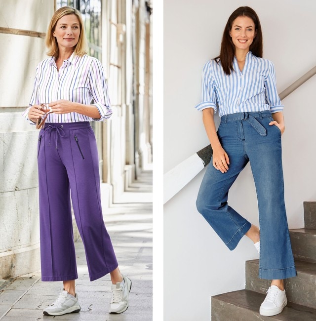 Zwei Frauen, die jeweils eine Culotte Hose tragen.