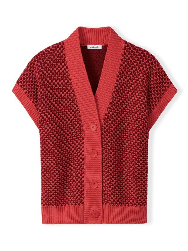 Abbildung Strickweste mit Waffelstruktur in Signalrot