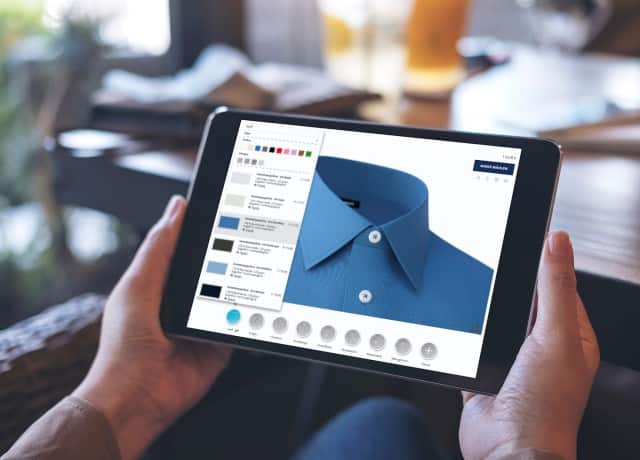 Abbildung Tablet Maßhemden-Konfigurator