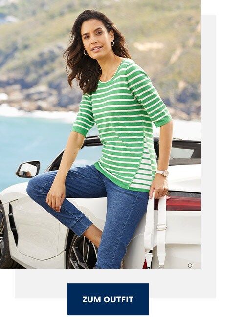 Outfit Hautschmeichler-Twinset Ringelmix | Walbusch