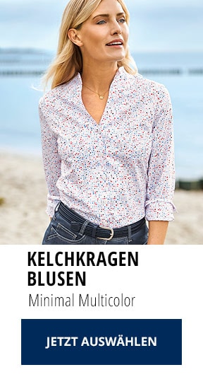 Extraglatt-Bluse Kelchkragen - Minimal Multicolor | Walbusch