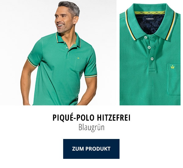 Piqué-Polo Hitzefrei - Blaugrün | Walbusch