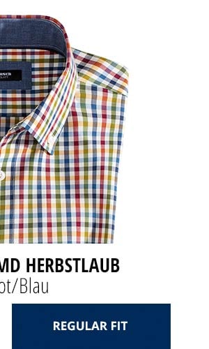 Extraglatt-Hemd Herbstlaub - Vichy Rot/Blau, Regular Fit | Walbusch