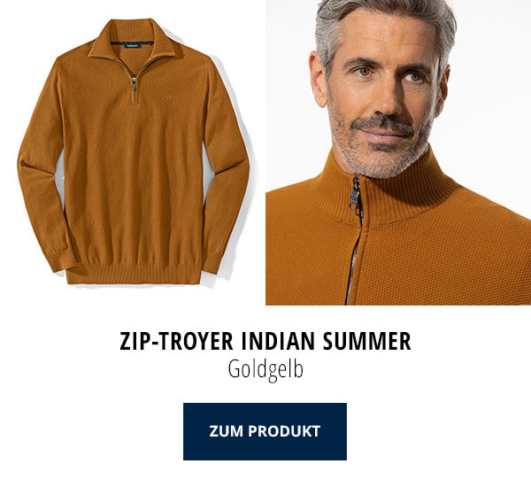 Zip-Troyer Indian Summer Goldgelb | Walbusch