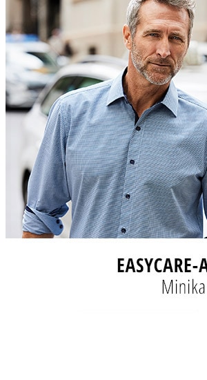 Easycare-Aktiv-Hemd Regular Fit - Minikaro Blau | Walbusch