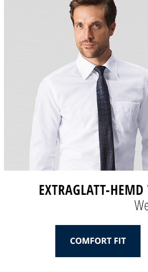 Extraglatt-Hemd Walbusch-Kragen Comfort Fit - Weiß | Walbusch 