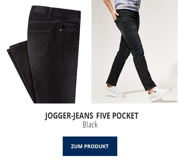 Jogger Jeans Five-Pocket - Black | Walbusch