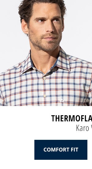 Thermoflanell-Hemd, Comfort Fit - Karo Weiß | Walbusch