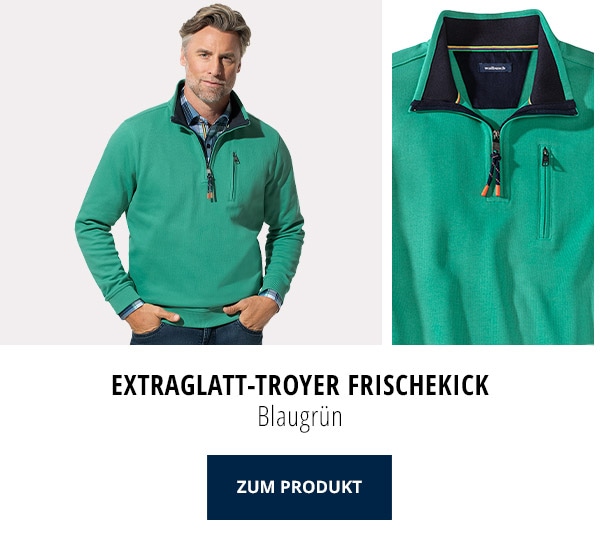 Extraglatt-Troyer Frischekick - Blaugrün | Walbusch