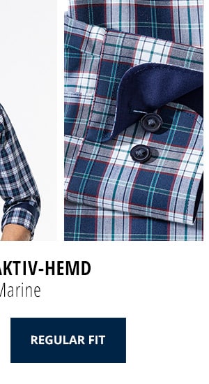 Easycare-Aktiv-Hemd Regular Fit - Karo Marine | Walbusch