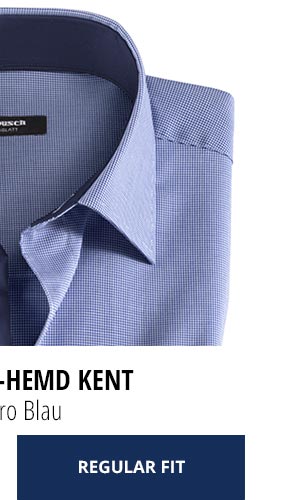 Extraglatt-Hemd Kent Regular Fit, Minikaro Blau | Walbusch
