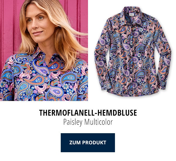 Thermoflanell-Hemdbluse Paisley Multicolor | Walbusch