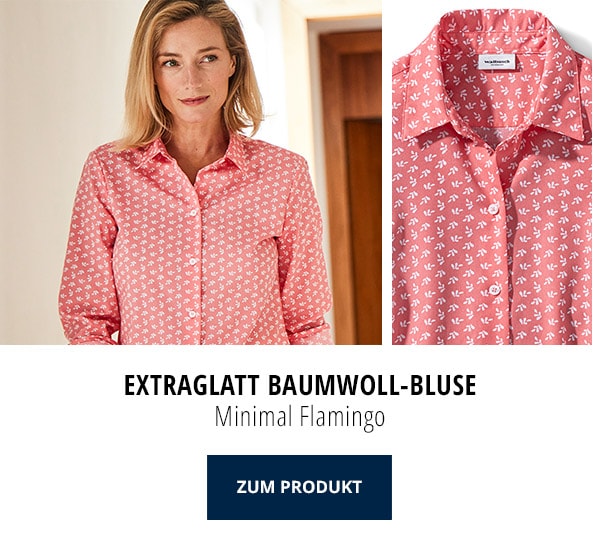 Extraglatt Baumwoll-Bluse Minimal Flamingo | Walbusch