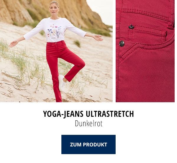 Yoga-Jeans Ultrastretch Dunkelrot | Walbusch