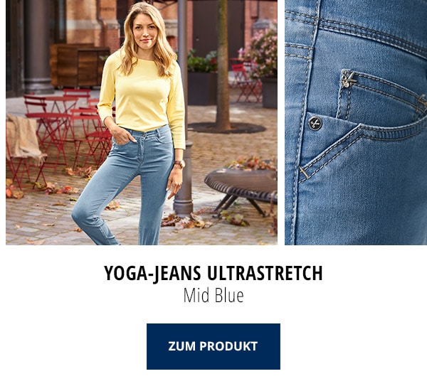 Yoga-Jeans Ultrastretch Mid Blue | Walbusch