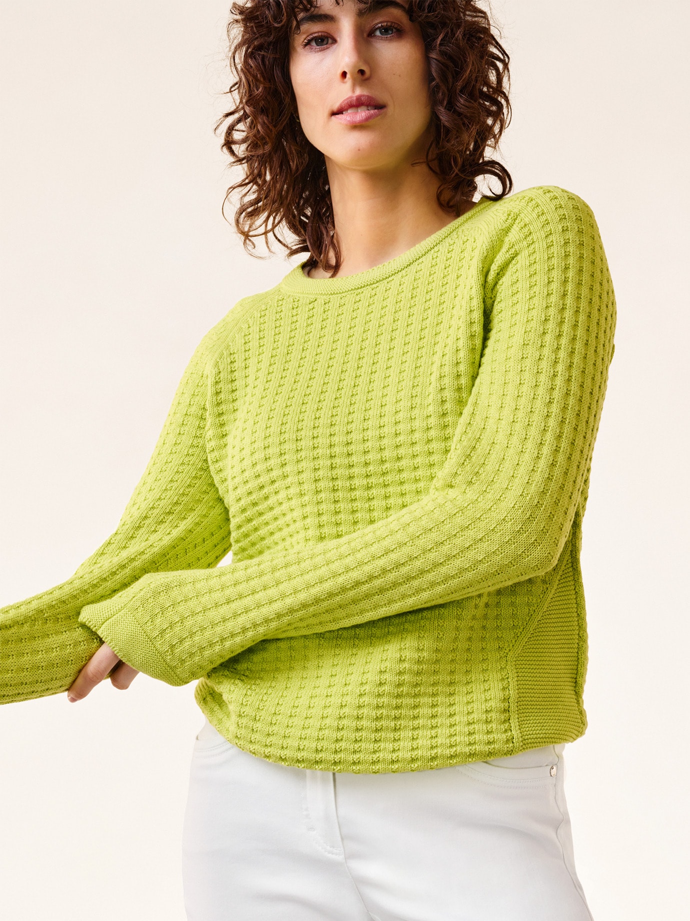 Outfit Baumwoll Pullover Waffelstruktur