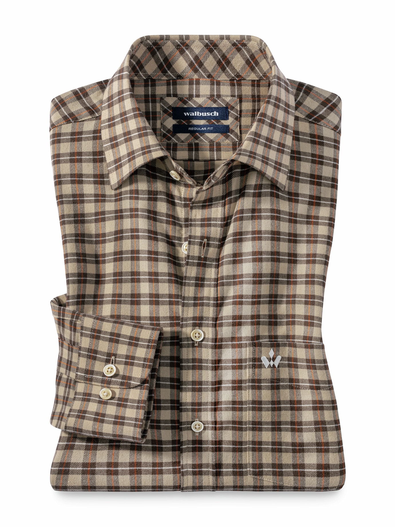Soft-Flanell-Hemd Minikaro Natur