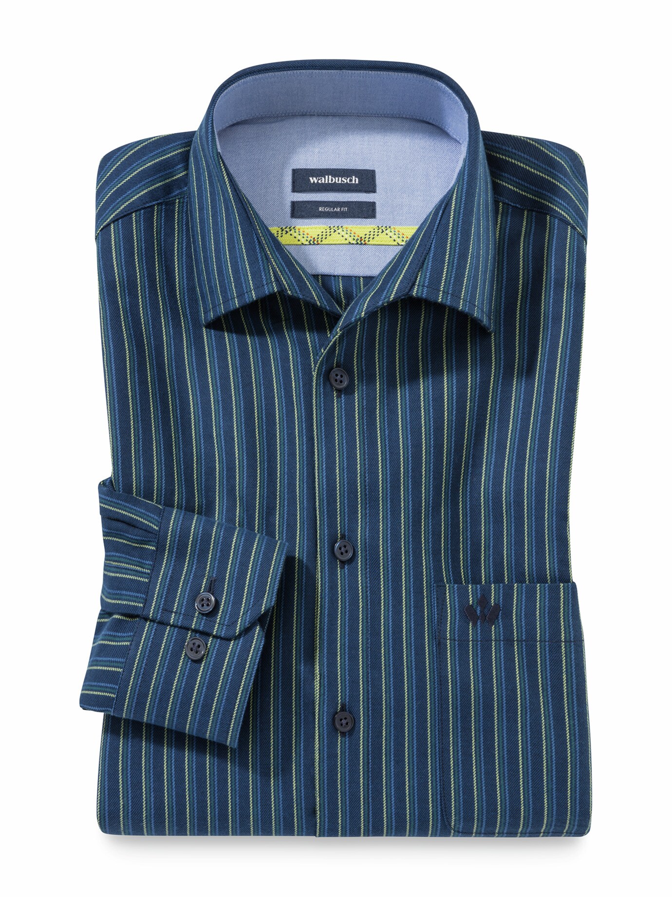 Hochleistungs-Flanell Hemd Streifen Marine