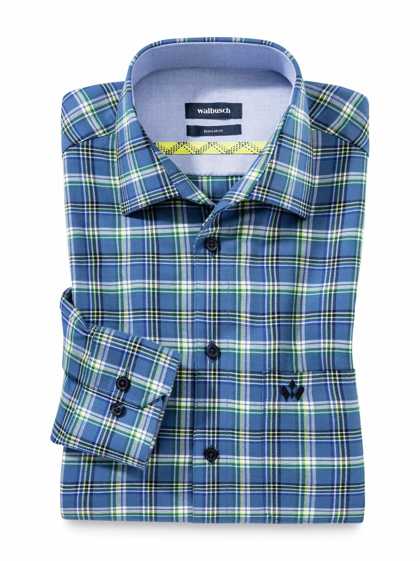 Hochleistungs-Flanell Hemd Fadenkaro Blau