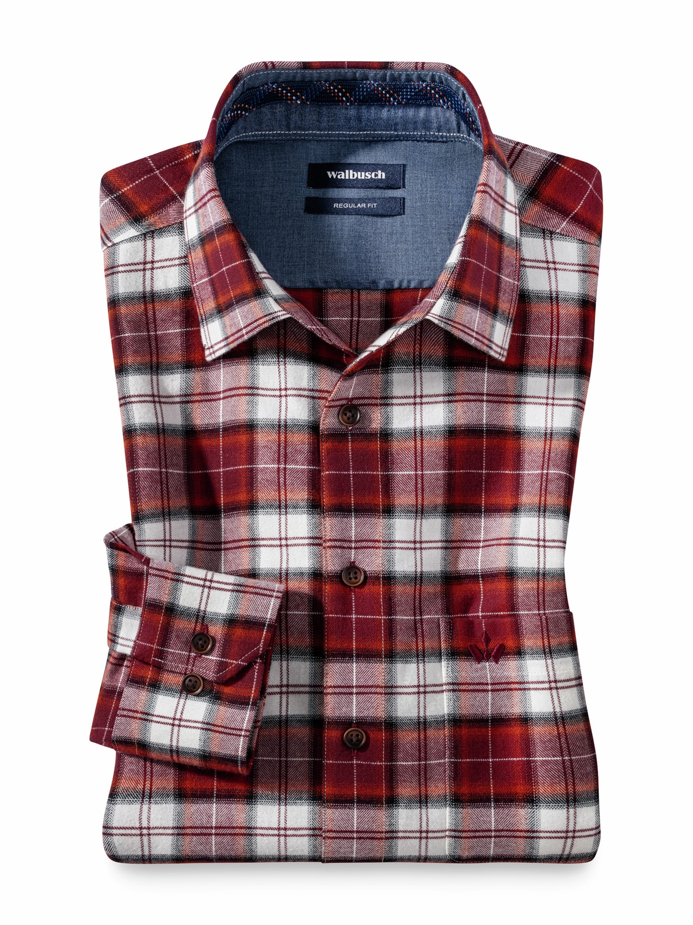 Sturmtief Flanell-Hemd Tartan Bordeaux