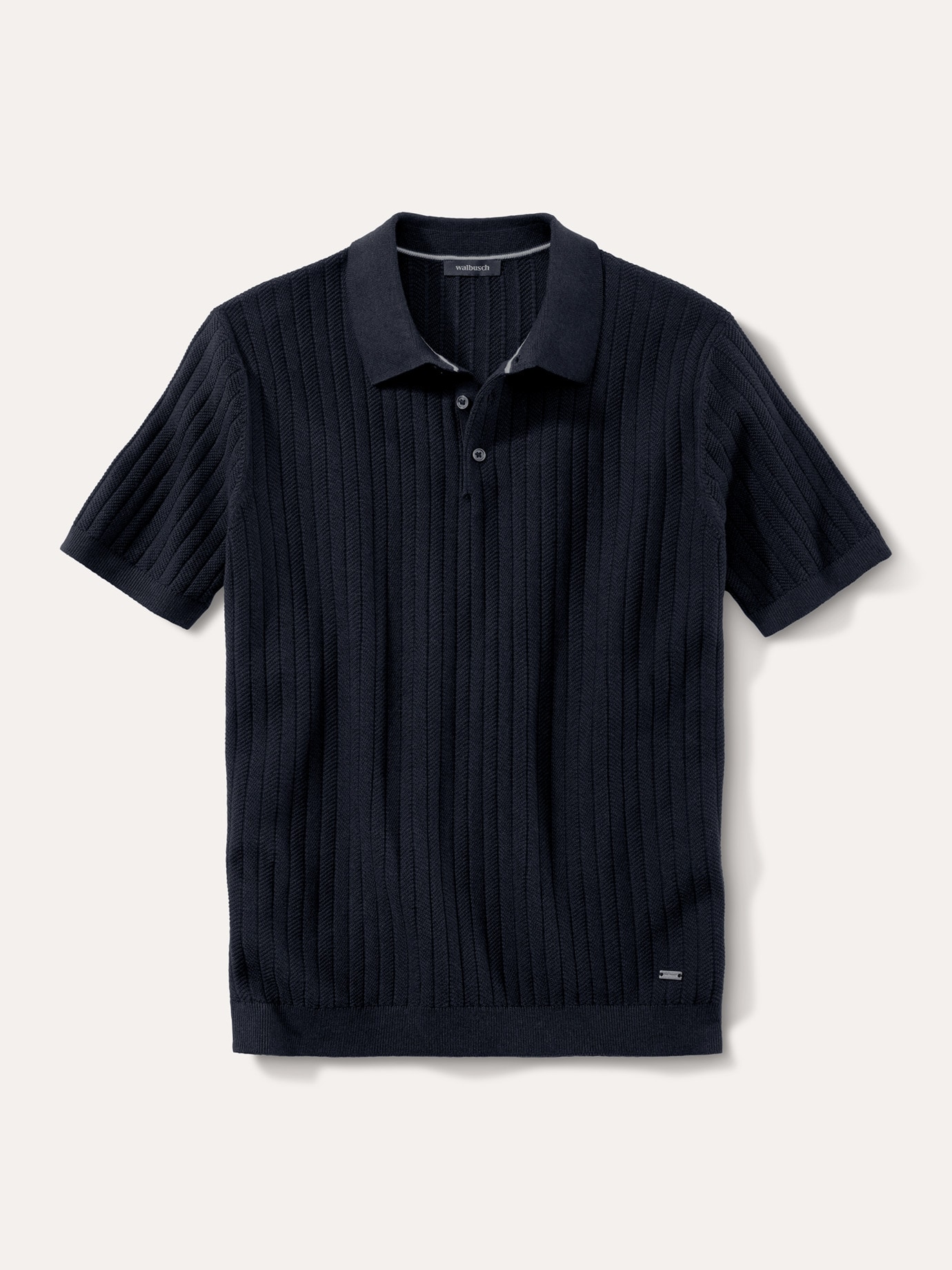 Baumwoll-Strickpolo Marine