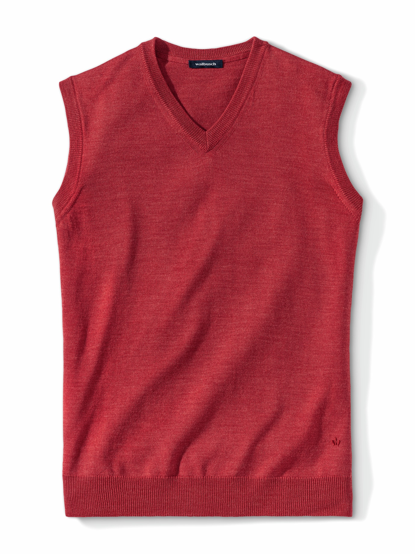 Merino-Mix V-Pullunder Korallenrot