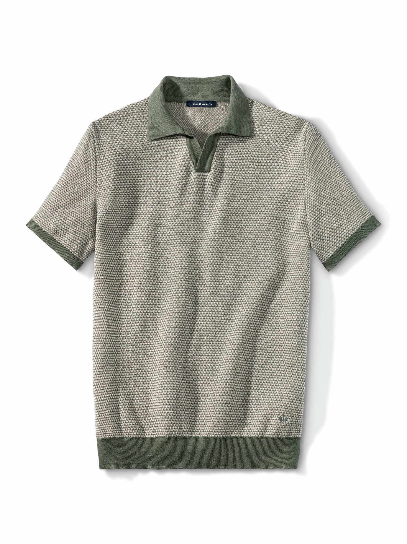 Strickpolo Leinenmix Khaki