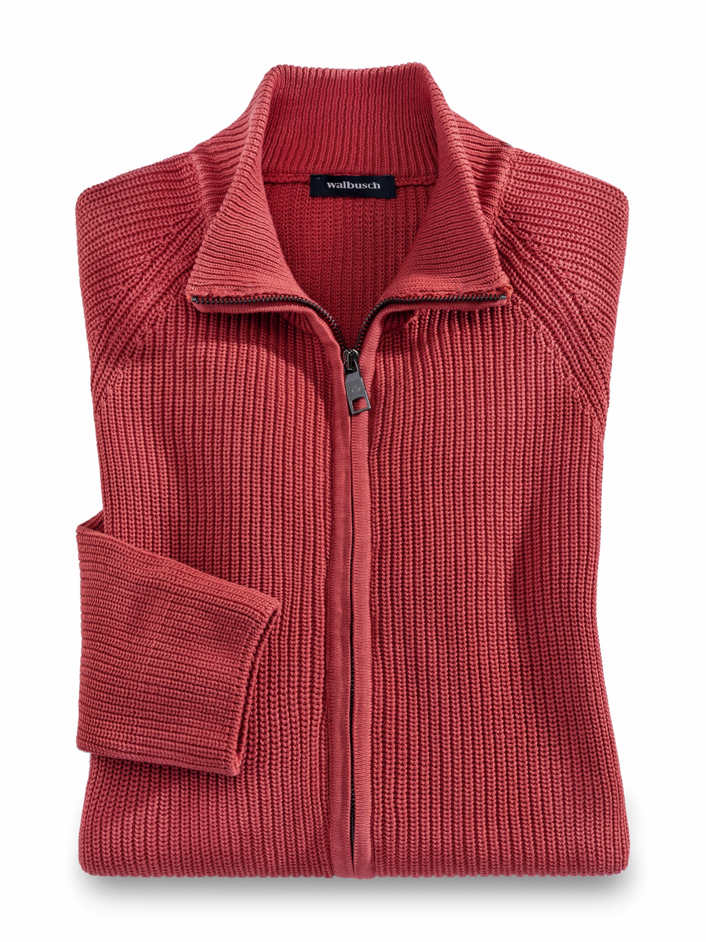 Baumwoll-Jacke Farbeffekt Ziegelrot