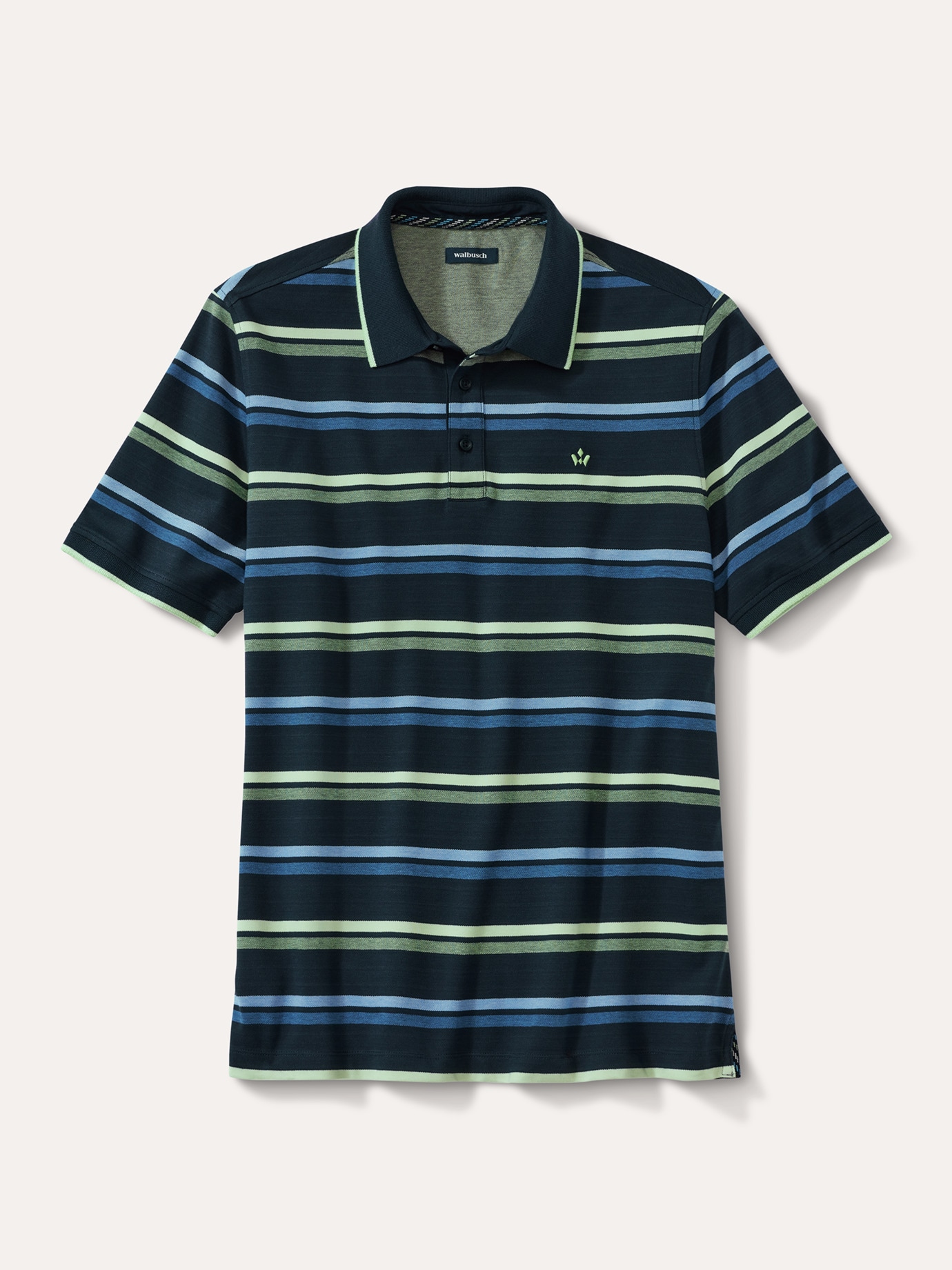 Comfort Stretch Polo Streifen Grün