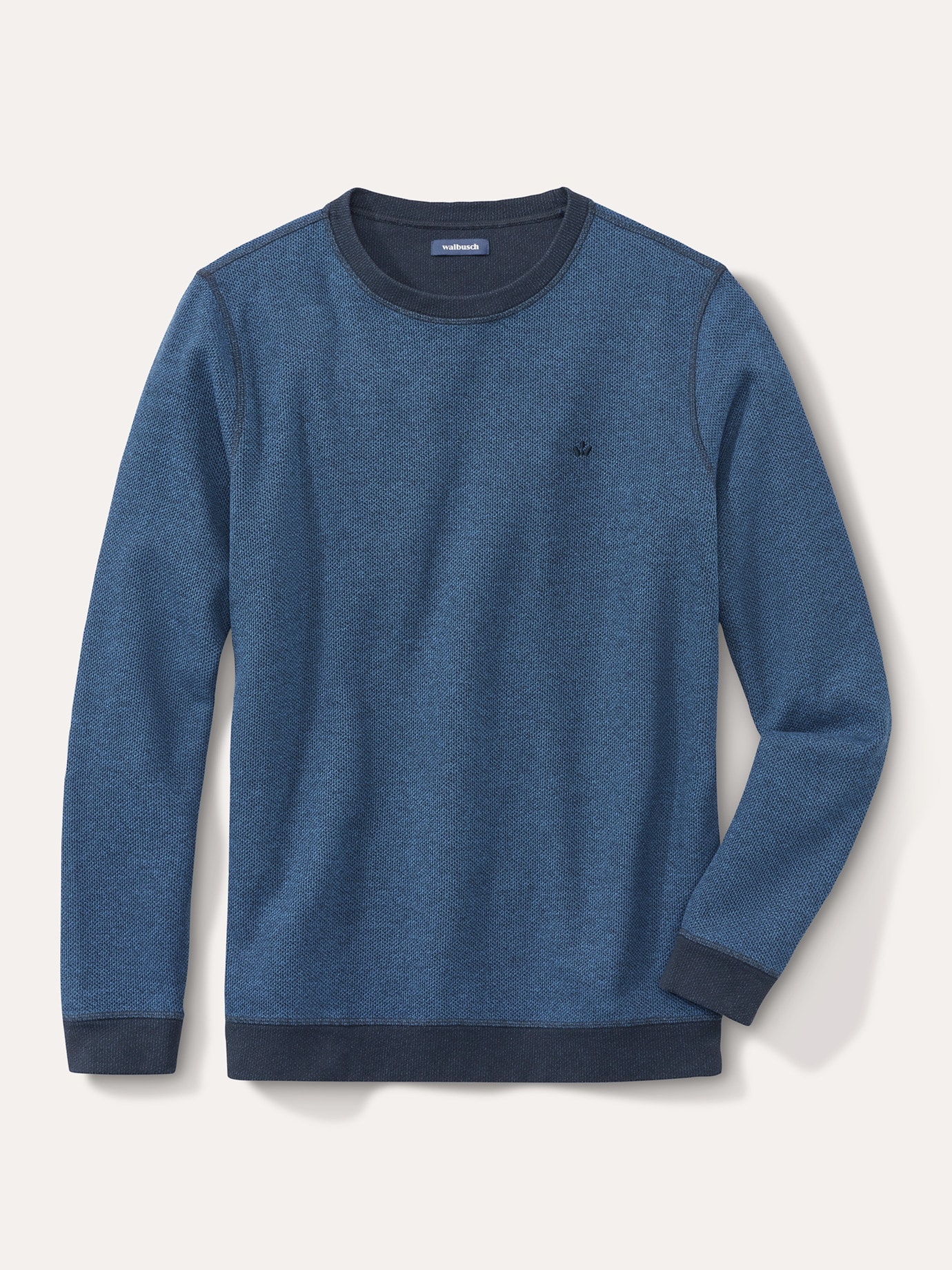 Struktur Pullover Bicolor Lichtblau