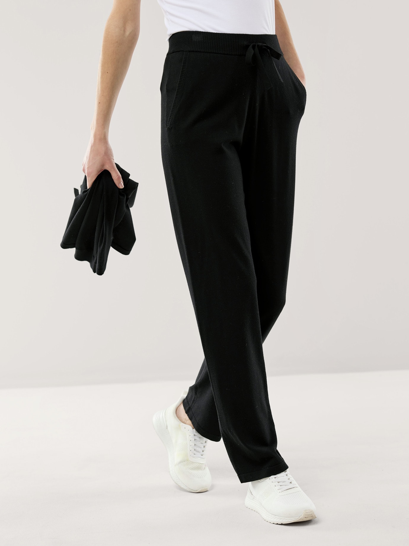 Lounge Strickhose Schwarz