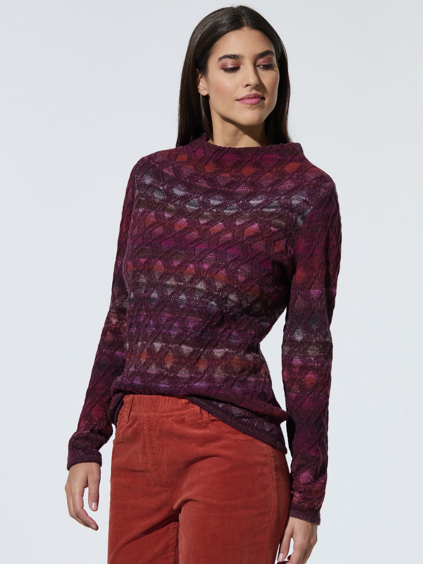 Jacquard-Pullover Degradee Multicolor Cassis