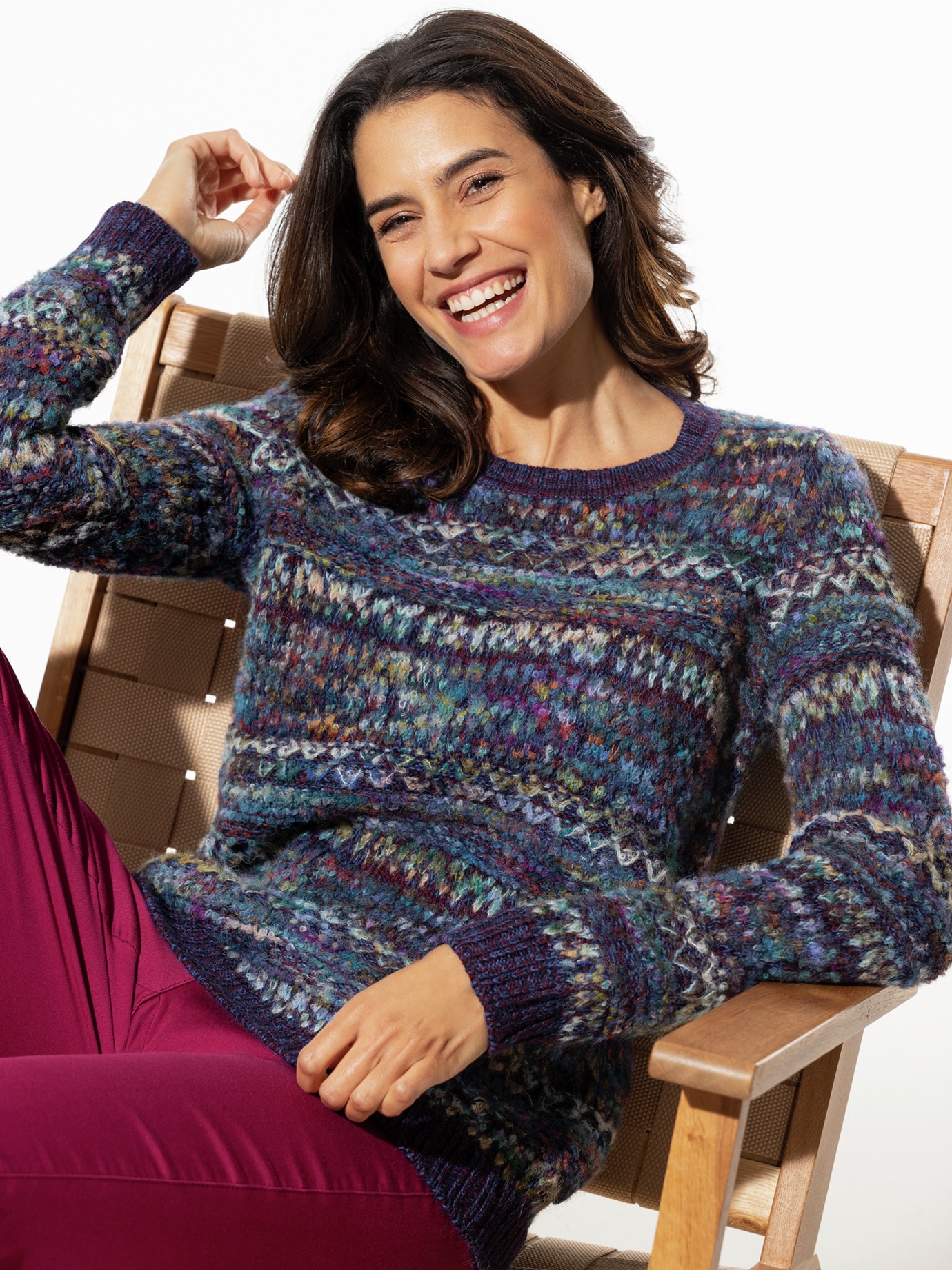 KERO Alpaka-Pullover Anden Multicolor Cassis