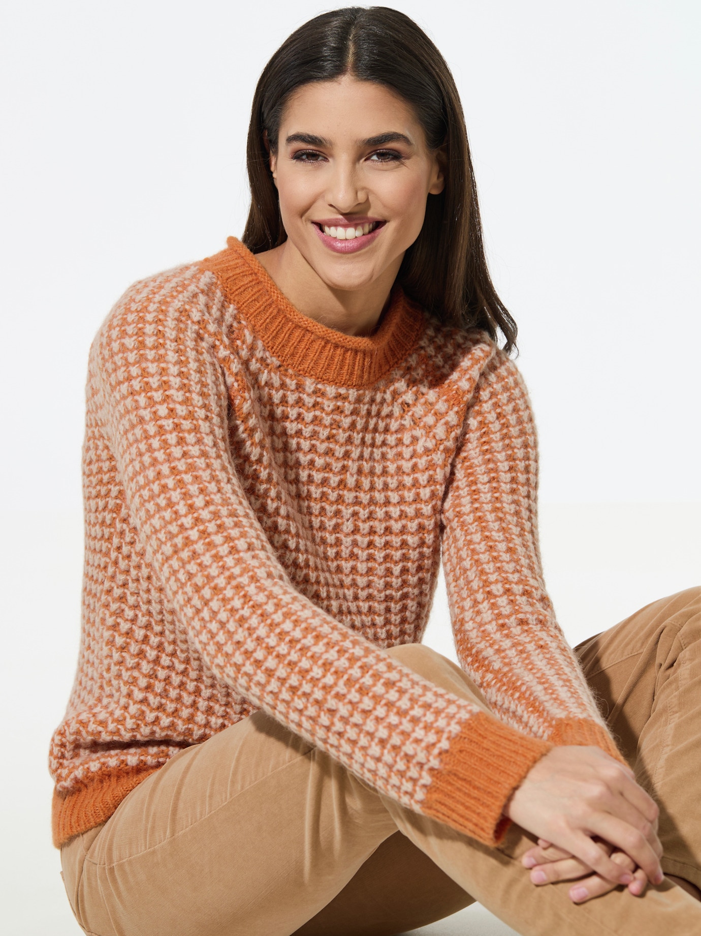 Leicht&Weich Pullover Terracotta/Sand