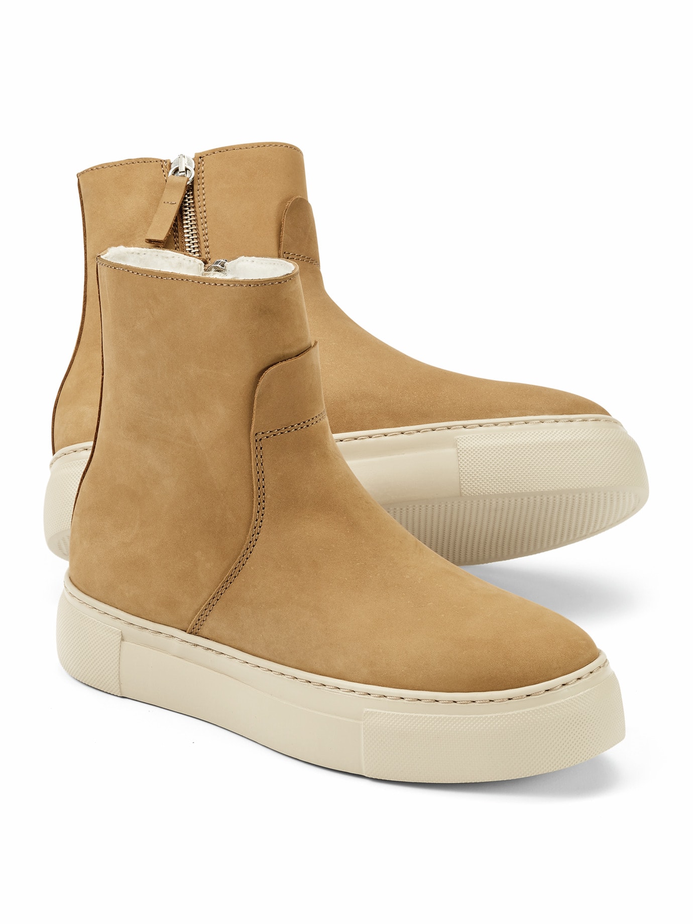 Lammfell City-Stiefel Caramel
