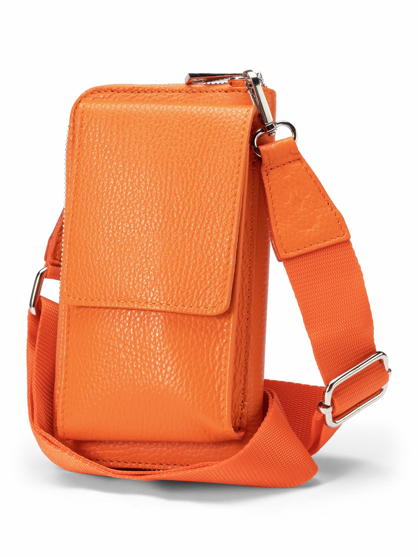 Leder-Handy-Portemonnaie Orange