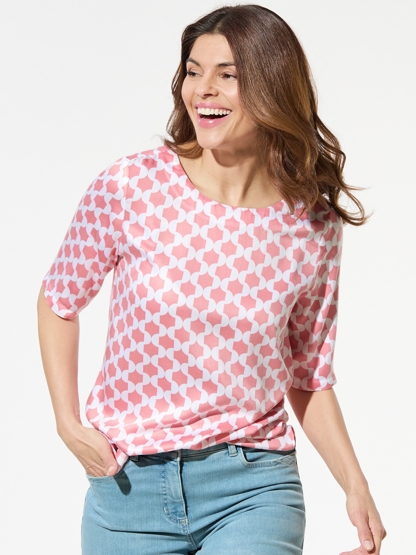 T-Shirt-Bluse Extra Leicht Grafik Flamingo