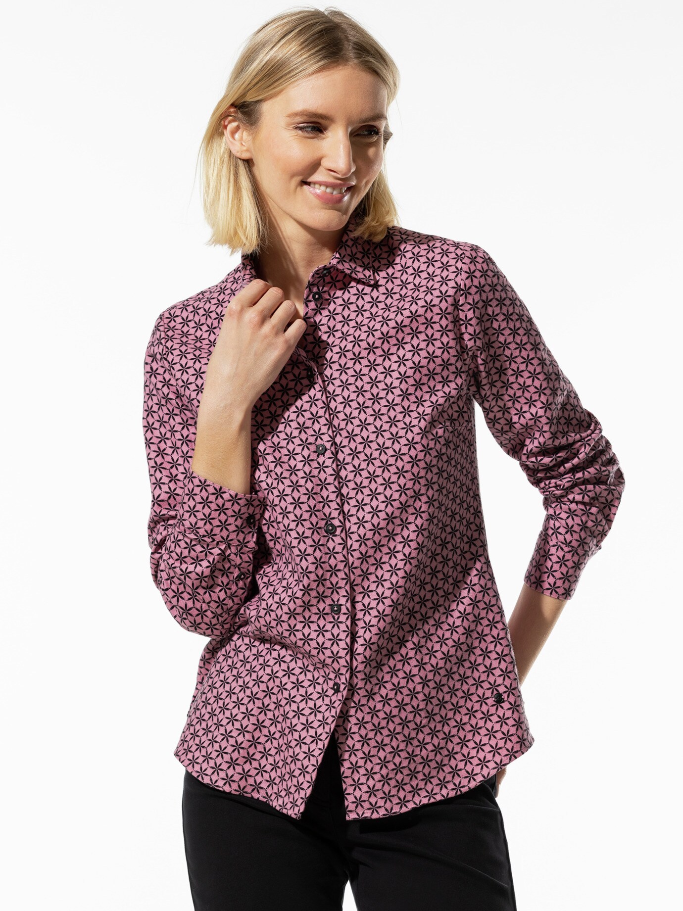 Kuschelflanell-Bluse Minimal Rosenholz