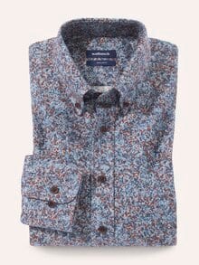 Soft-Flanell Hemd aus Baumwolle Druck Blau