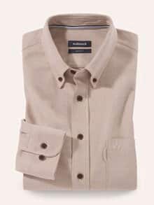 Flanell-Hemd aus Baumwolle Camel