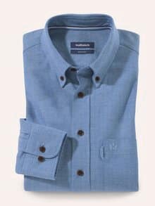 Flanell-Hemd aus Baumwolle Rauchblau
