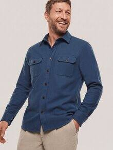Flanell Overshirt aus Baumwolle Marine