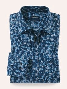 Extraglatt-Hemd Zip & Go Druck Blau
