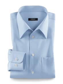 Extraglatt-Hemd Walbusch-Kragen Hellblau