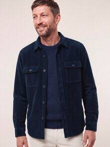 Overshirt aus Breitcord Marine