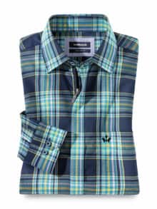Tropical-Hemd Zip&Go Karo Marine
