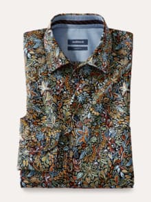 Extraglatt-Hemd Herbstlaub Druck Multi