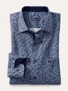 Aktiv-Hemd Druck Marine