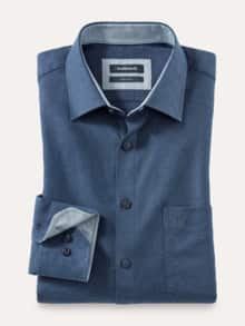 Softflanell-Hemd Uni Marine