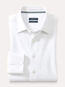 Comfort-Pique Hemd Weiß